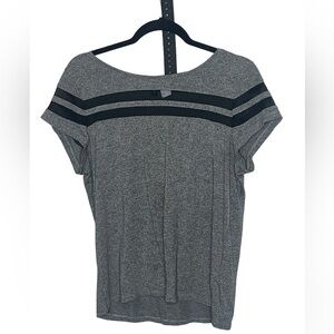 Divided Mesh Striped Top Sz Med